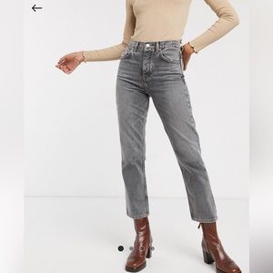 Topshop Editor straight leg jeans in gray